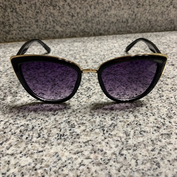 Black & Gold Cat Eye Sunglasses - Picture 3 of 7